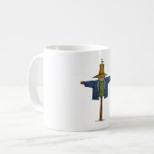 Oude vogelverschrikker koffiemok (Voorkant links)