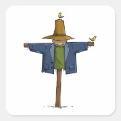 Oude vogelverschrikker vierkante sticker (Voorkant)
