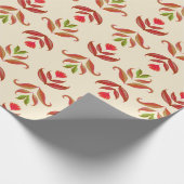 Oude volks kunst bloemenprint cozy rustieke herfst cadeaupapier (Hoek)