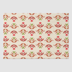 Oude volks kunst bloemenprint cozy rustieke herfst tissuepapier