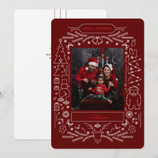 Oude volkskunst Kerst foto Feestdagenkaart