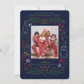 Oude volkskunst Kerst foto Feestdagenkaart (Voorkant)