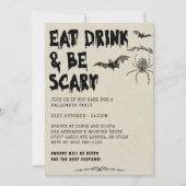 Oude volwassenen Halloween eten, drinken en wees e Kaart (Voorkant)