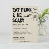 Oude volwassenen Halloween eten, drinken en wees e Kaart (Staand voorkant)