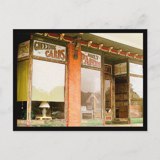 Oude voorjaars winkel briefkaart (Voorkant)