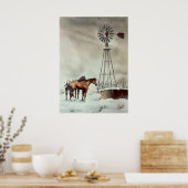 OUDE VOORRUITEN EN HORSES VAN SHARON SHARPE POSTER (Keuken)