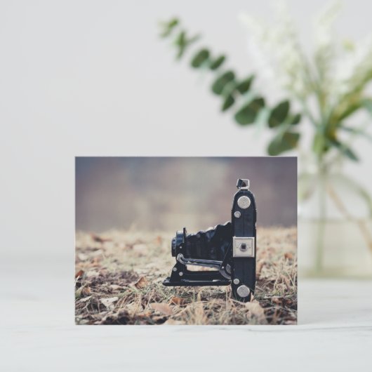 Oude vouwcamera briefkaart (Staand voorkant)