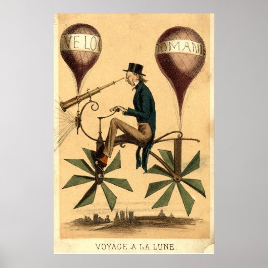 Oude "Voyage a la Lune" Franse cartoon Poster (Voorkant)