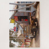 Oude vrachtwagen en garage legpuzzel (Verticaal)