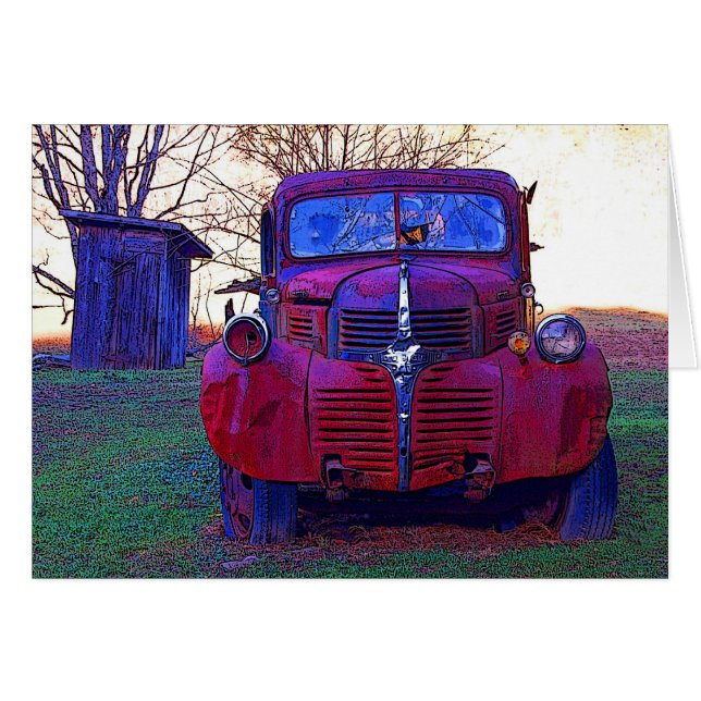 Oude vrachtwagen en outhouse (Voorkant Horizontaal)