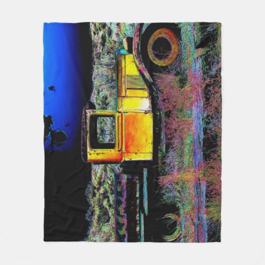 Oude  vrachtwagen fleece deken (Voorkant)