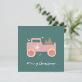 Oude vrachtwagen groovy kerst kaart (Staand voorkant)