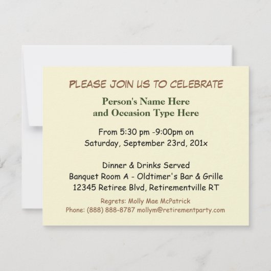 Oude vrachtwagen in de Grass Persoonlijke Partij Kaart (Achterkant)