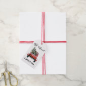 Oude vrachtwagen kerstboom cadeaulabel (Met Touw)
