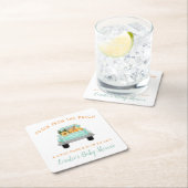 Oude vrachtwagen met pompoen op weg naar Herfst Ba Kartonnen Onderzetters (Insitu)