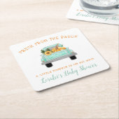 Oude vrachtwagen met pompoen op weg naar Herfst Ba Kartonnen Onderzetters (Schuin)