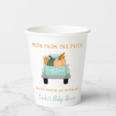 Oude vrachtwagen met twee pompoenen Herfst Baby sh Papieren Bekers (Voorkant)