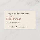 Oude vrachtwagen onder de  structuurauto visitekaartje (Achterkant)