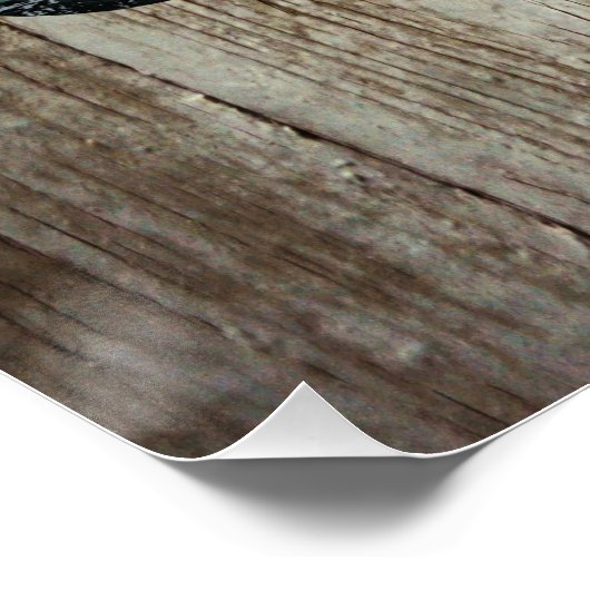  Oude vrachtwagen op Barn Wood Rustisch Poster (Hoek)