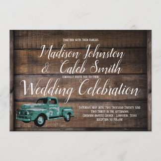  Oude Vrachtwagen Rustic Barn Wood Weddenschap Kaart