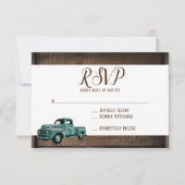  Oude Vrachtwagen Rustic Barn Wood Wedding RSVP (Voorkant)