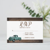  Oude Vrachtwagen Rustic Barn Wood Wedding RSVP (Staand voorkant)
