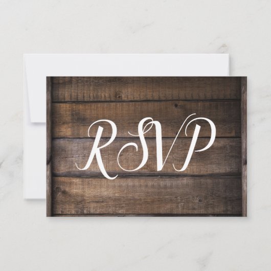  Oude Vrachtwagen Rustic Barn Wood Wedding RSVP (Achterkant)