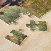 Oude vrachtwagen verlaten in veld legpuzzel (Zijkant)