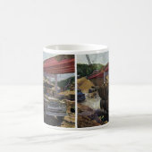 Oude vrachtwagen voor het dumpen van materiaal op  koffiemok (Center)