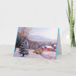 Oude vrachtwagens Kerstmis Kaart