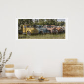 Oude vrachtwagens poster (Keuken)