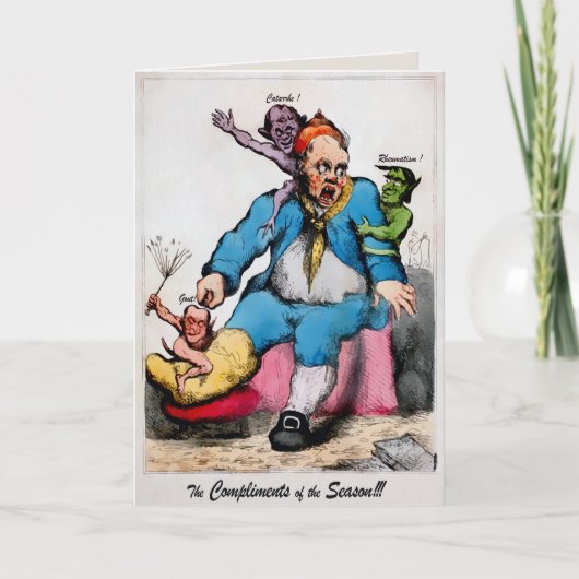 Oude vreemde kerstkaart feestdagen kaart (Voorkant)