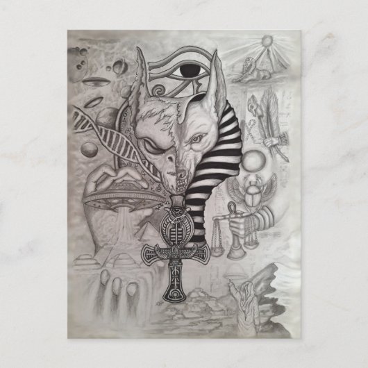 Oude vreemdelingen, Anubis Briefkaart (Voorkant)