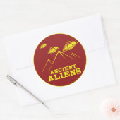 Oude Vreemdelingen - UFO's Ronde Sticker (Envelop)