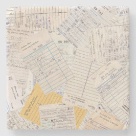 Oude Vrienden Bibliotheek Uitleenkaart Stenen Onderzetter