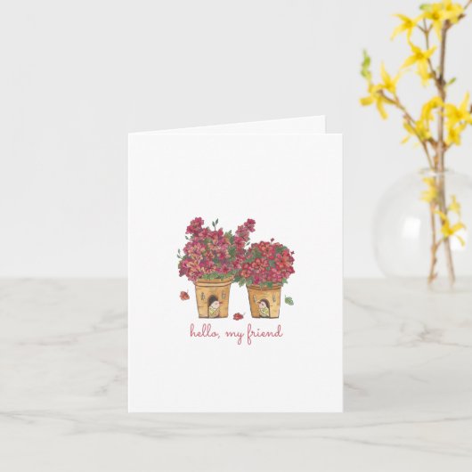 Oude vrienden die je missen kaart (Gele Bloem)