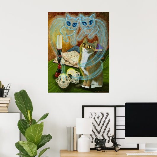 Oude vrienden, Ghost Cats Art Poster (Thuiskantoor)
