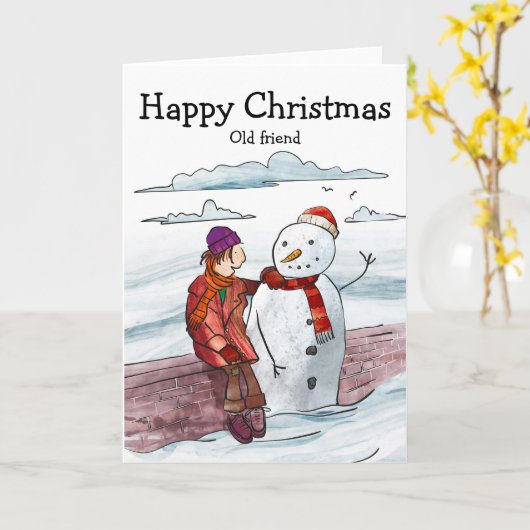 Oude vrienden met kerst kaart (Gele Bloem)