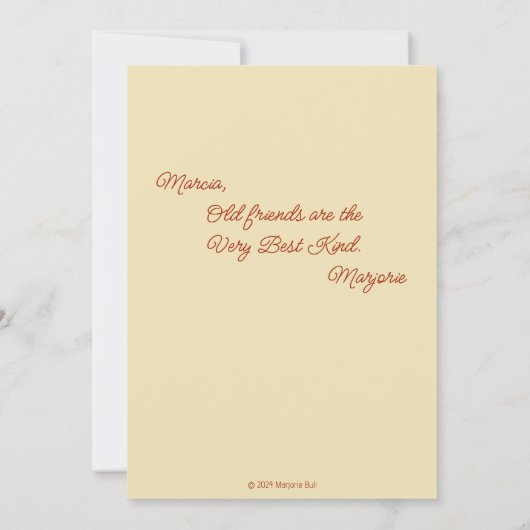 Oude vrienden Wenskaart Bedankkaart (Achterkant)