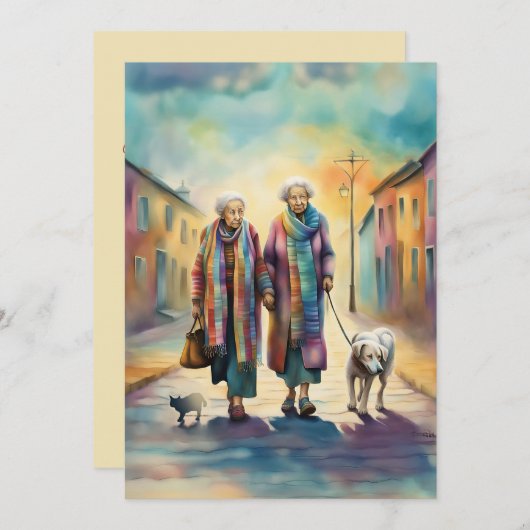 Oude vrienden Wenskaart Bedankkaart (Voorkant / Achterkant)