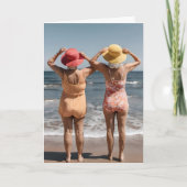 Oude vriendinnen op het strand kaart (Voorkant)