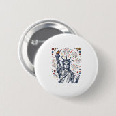 Oude vrijheid vuurwerk patriottisch vector ontwerp ronde button 5,7 cm (Voorkant /achterkant)