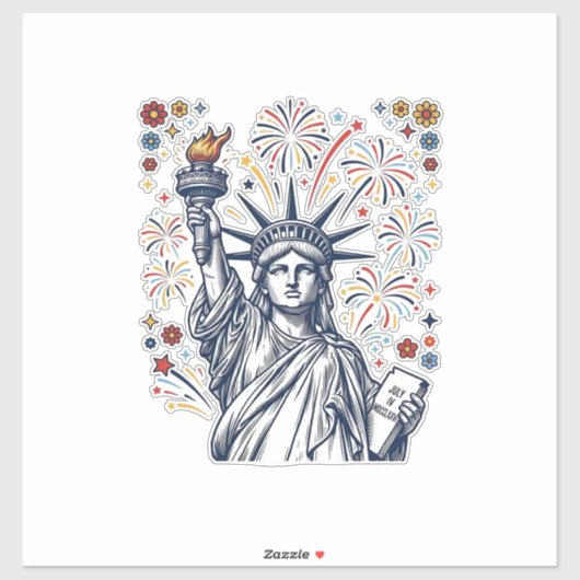 Oude vrijheid vuurwerk patriottisch vector ontwerp sticker (Vel)