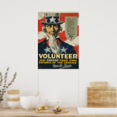 Oude vrijwilliger uit WOI - Oom Sam Poster (Keuken)