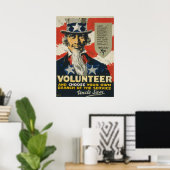 Oude vrijwilliger uit WOI - Oom Sam Poster (Thuiskantoor)
