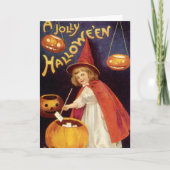 Oude vrolijke Halloween heks van Ellen Clapsaddle Kaart (Voorkant)