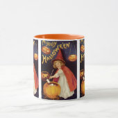 Oude vrolijke Halloween heks van Ellen Clapsaddle Mok (Midden)