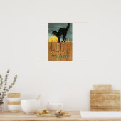 Oude vrolijke Halloween kat van Ellen Clapsaddle Poster (Keuken)