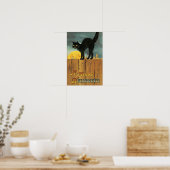 Oude vrolijke Halloween kat van Ellen Clapsaddle Poster (Keuken)