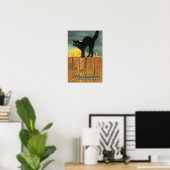 Oude vrolijke Halloween kat van Ellen Clapsaddle Poster (Thuiskantoor)